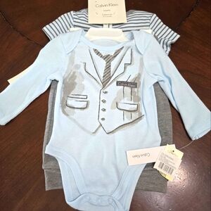 Calvin Klein Baby Blue and Gray 3 Piece Set
